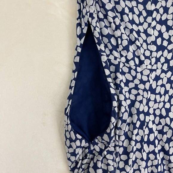 Carole Little Sleeveless 100% Cotton Dress Blue & White Women's Size 4 - Picture 7 of 9